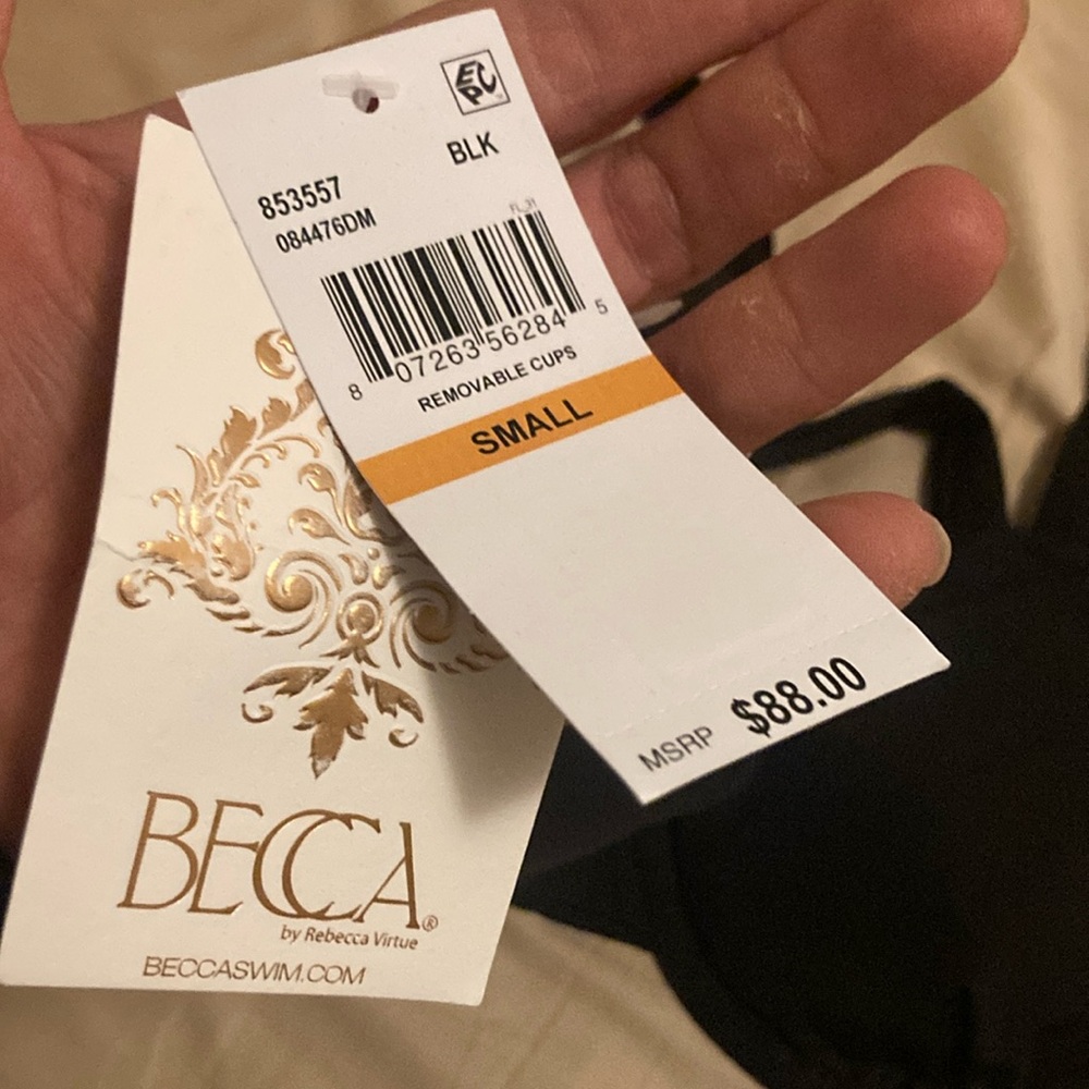 NWT size small S Becca black bra swim top - Picture 2 of 6